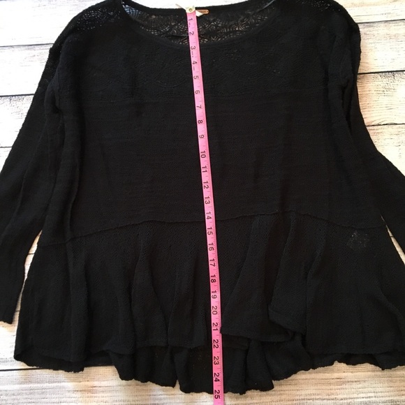 Free People linen blend peplum oversize sweater XS - Picture 8 of 8
